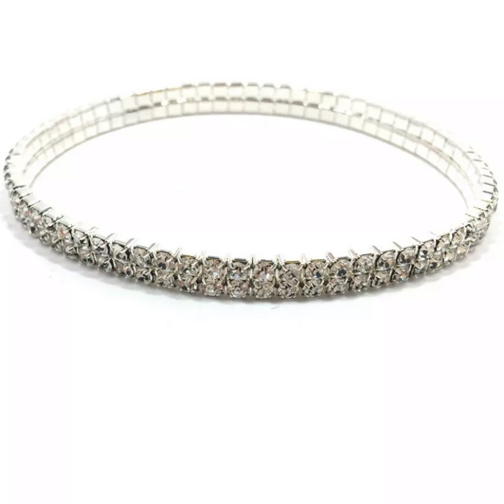💗 Crystal Ankle Bracelet Stretchy 8”-9.5” NEW - Picture 3 of 9